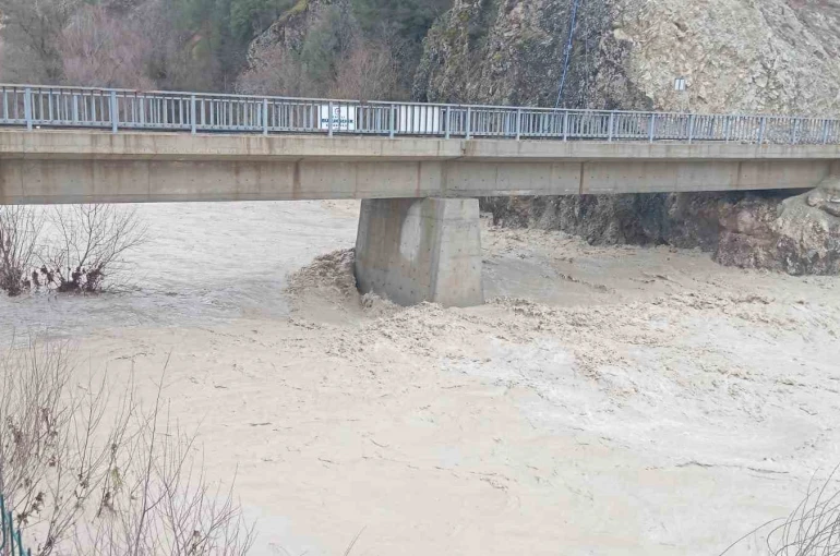 Denizli’de su seviyesi artan derelerde köprüler zarar gördü