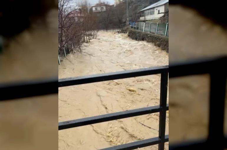 Develi’de aşırı yağış sele neden oldu, bazı ev ve ahırları su bastı