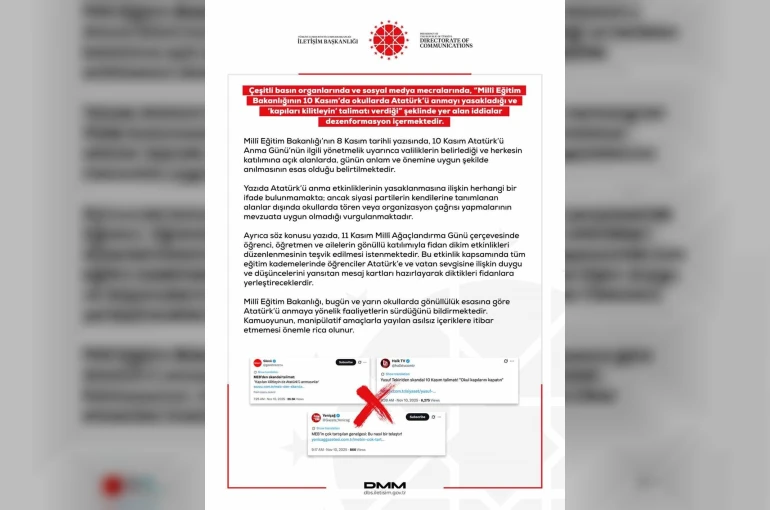 Dezenformasyonla Mücadele Merkezi’nden Atatürk’ü anmayı yasaklama iddialarına ilişkin açıklama 
