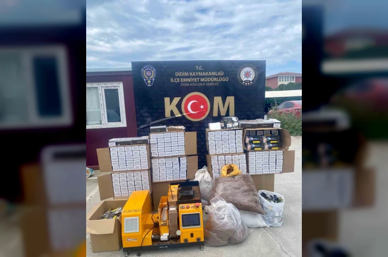 Didim’de 195 bin 900 adet doldurulmuş makaron ele geçirildi