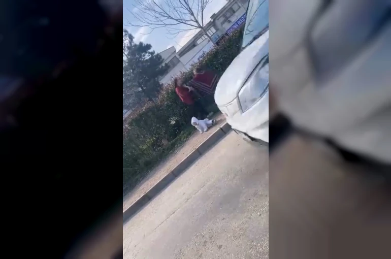 Dilenci kadınların kavgası kamerada: Kucağındaki bebek yere düştü 