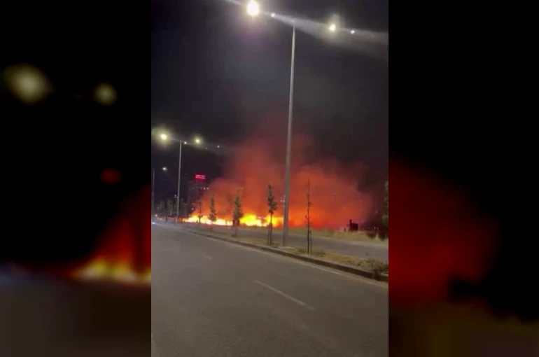 Diyarbakır’da geceyi gündüze çeviren yangın