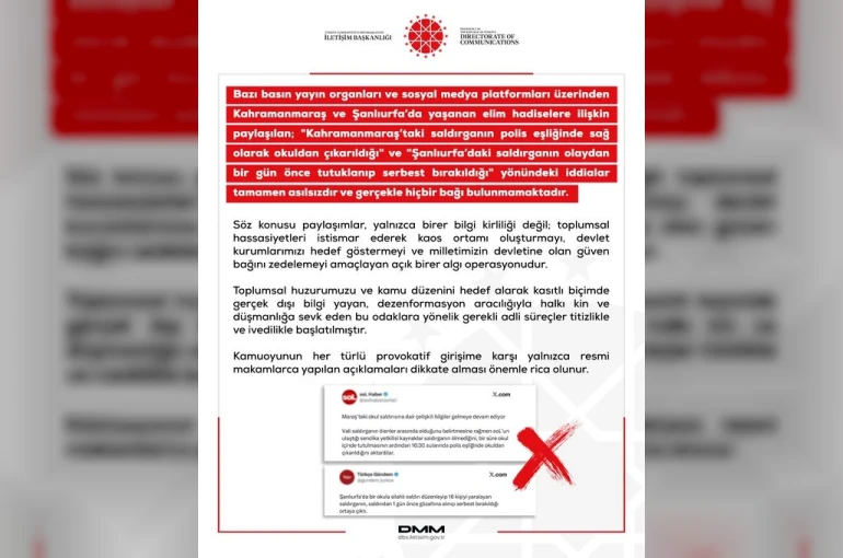 DMM’den Kahramanmaraş ve Şanlıurfa’daki saldırılarla ilgili dezenformasyon uyarısı