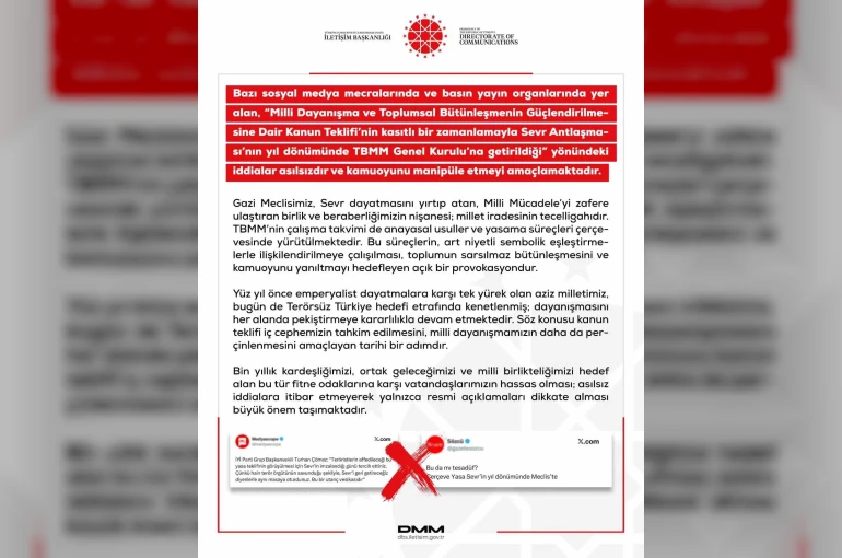 DMM’den TBMM Genel Kurulu’na getirilen Terörsüz Türkiye çerçeve yasasının tarihine yönelik açıklama