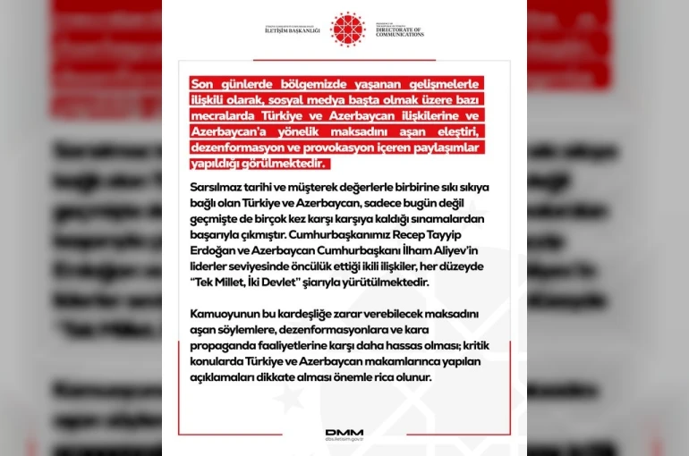DMM’den Türkiye ve Azerbaycan ilişkilerine yönelik dezenformasyon içeren paylaşımlar hakkında açıklama