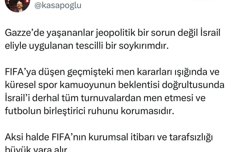 Dr. Mehmet Kasapoğlu’ndan FIFA’ya tepki