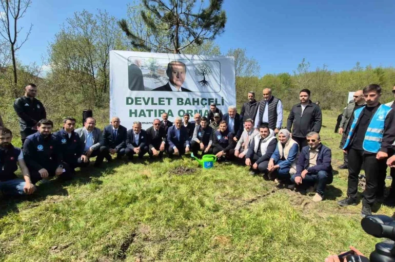 Düzce’de Devlet Bahçeli Hatıra Ormanı’na fidan dikildi
