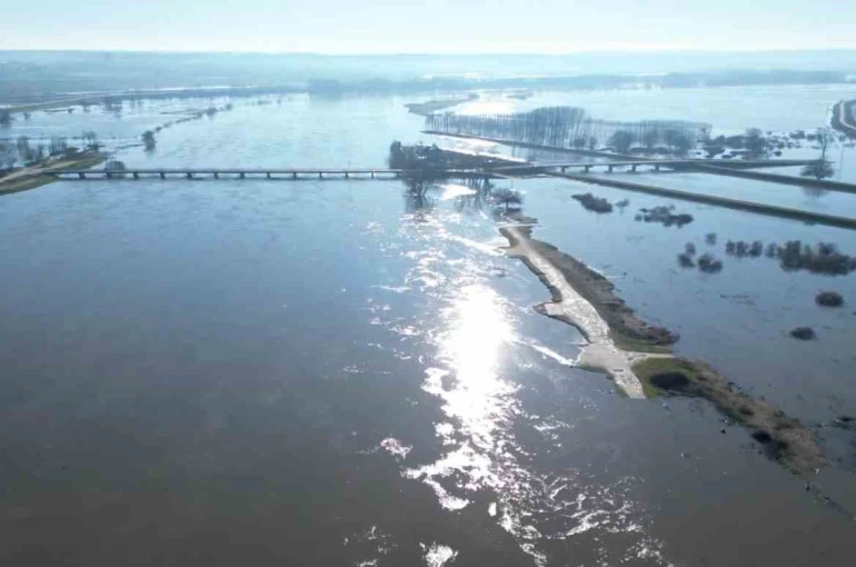 Edirne’de Meriç Nehri taştı, çok sayıda hobi bahçesi su altında kaldı 