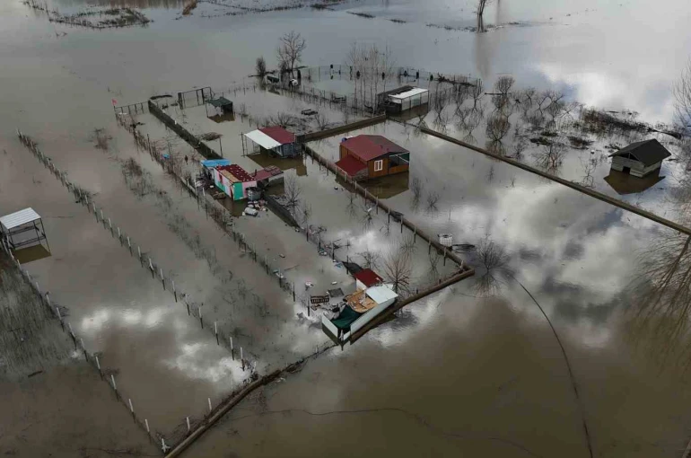 Edirne’de taşkının izleri havadan görüntülendi