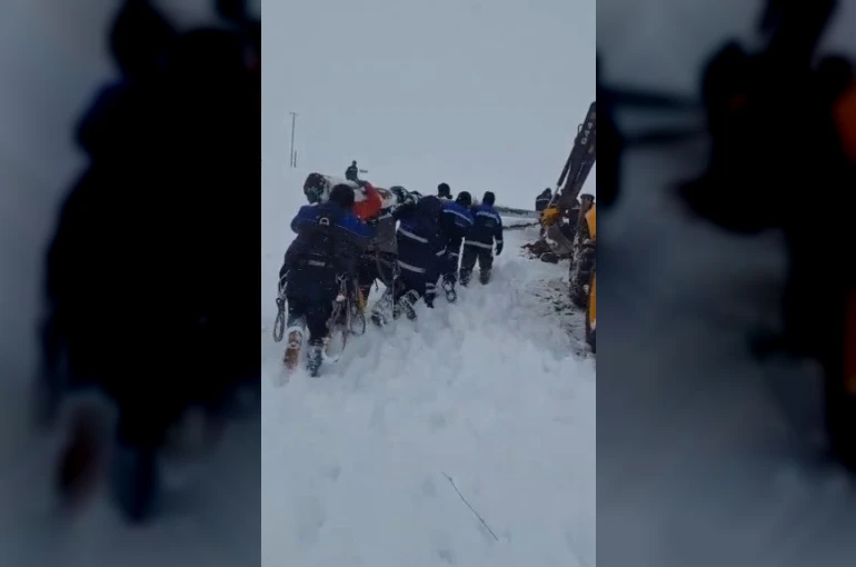 Ekipler enerji için seferber oldu: Ekipler direkleri sırtında taşıdı 