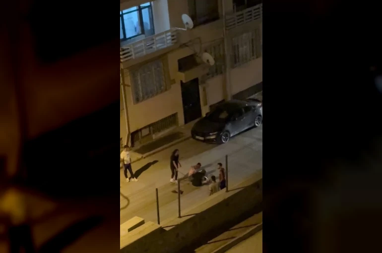 Elazığ’da iki kadın ile bir şahsın sokak ortasındaki kavgası kamerada