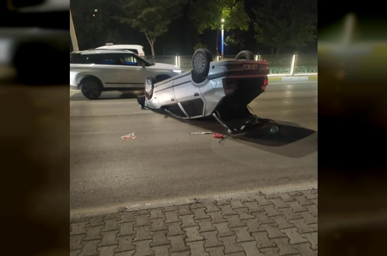 Elazığ’da otomobil takla attı: 1 yaralı