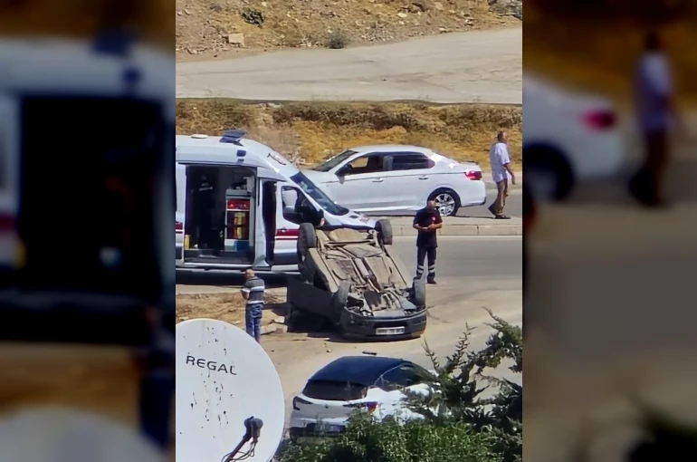 Elazığ’da otomobil takla attı: 1 yaralı
