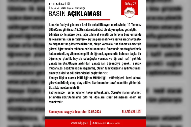 Elazığ’da şiddet uygulanan rehabilitasyon merkezine adli ve idari soruşturma başlatıldı