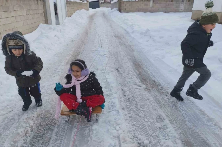 Erciş’te yoğun kar yağışı