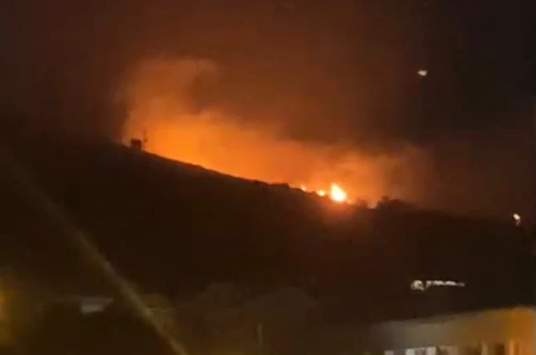 Erdek’te yüksek gerilim hattına yıldırım düşmesi sonucu yangın çıktı
