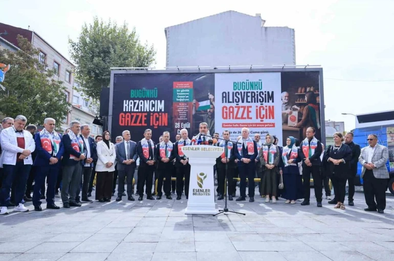 Esenlerli esnaf ve vatandaşlardan Gazze dayanışması