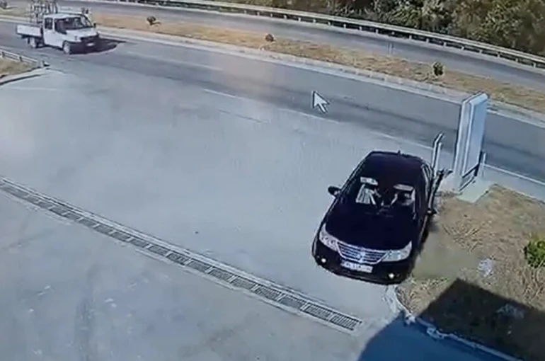 Faciadan dönüldü, otomobil akaryakıt istasyonuna sürüklendi