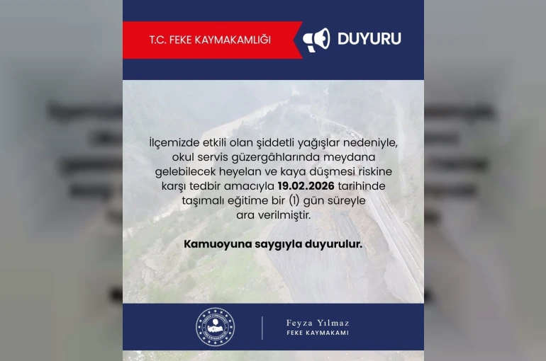 Feke’de taşımalı eğitime 1 gün ara verildi