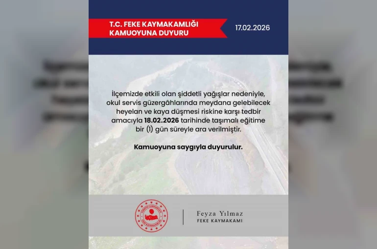 Feke’de taşımalı eğitime 1 gün ara verildi