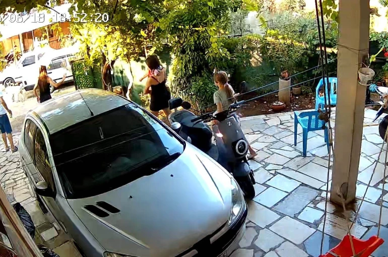 Fethiye’deki komşu dehşeti kamerada