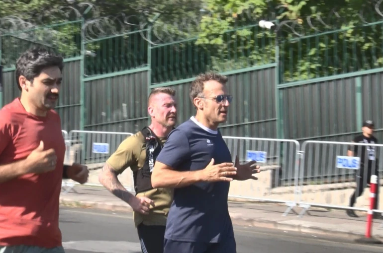 Fransa Cumhurbaşkanı Macron, Ankara’da sabah koşusu yaptı