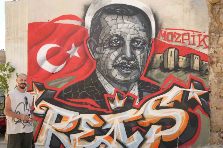 Gaziantepli grafiti sanatçısından Cumhurbaşkanı Erdoğan’a 25’inci yıl hediyesi