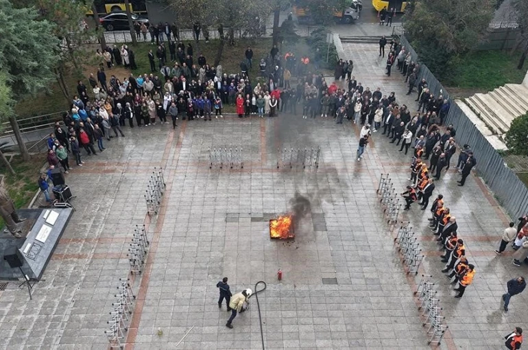 Gaziosmanpaşa Belediyesi’nden yangın tatbikatı
