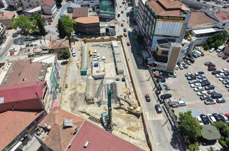 Gebze’de tarihi hamamı gün yüzüne çıkaracak tam otomatik otopark projesi yükseliyor