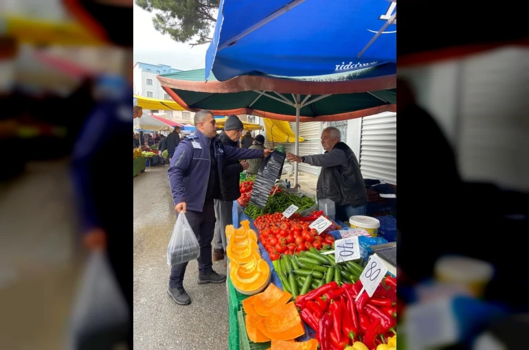 Germencik’te semt pazarında sıkı Denetim