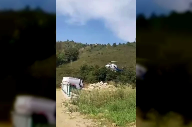 Giresun semalarındaki helikopter merak uyandırdı