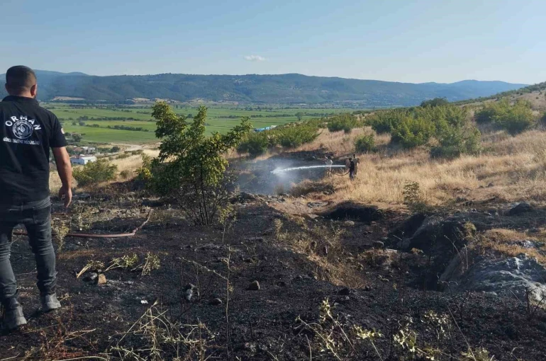 Gönen’de iki farklı bölgedeki arazi yangınları söndürüldü