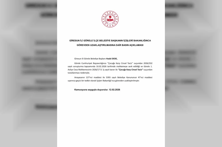 Görele Belediye Başkanı Dede, İçişleri Bakanlığınca görevden uzaklaştırıldı
