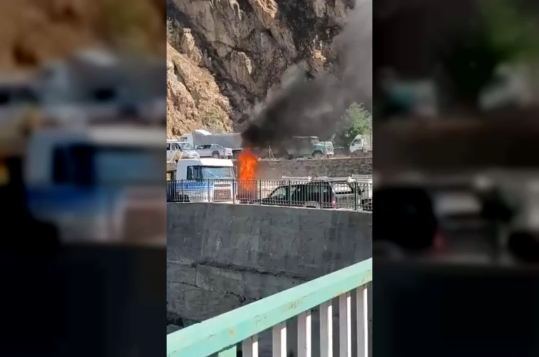 Gümüşhane’de LPG’li otomobil alev alev yandı