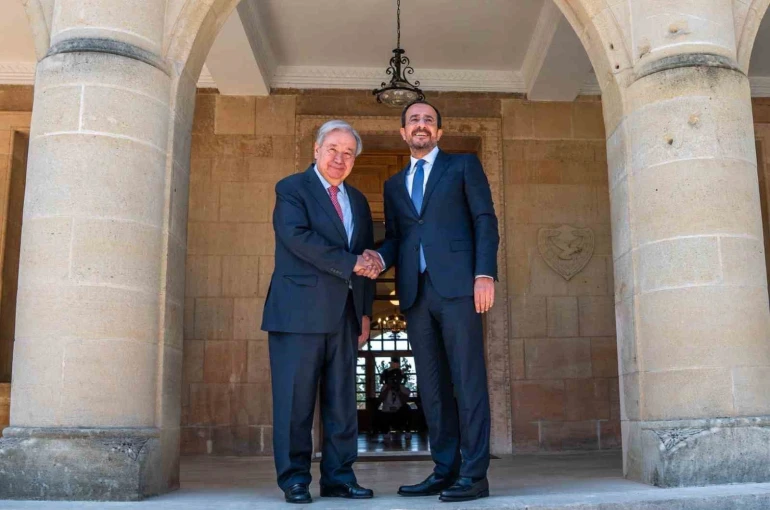 Guterres, Güney Kıbrıs Rum Yönetimi lideri Hristodulidis ile görüştü