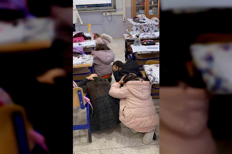 Güzelyurt’ta ilkokul öğrencilerine yangın ve deprem tatbikatı