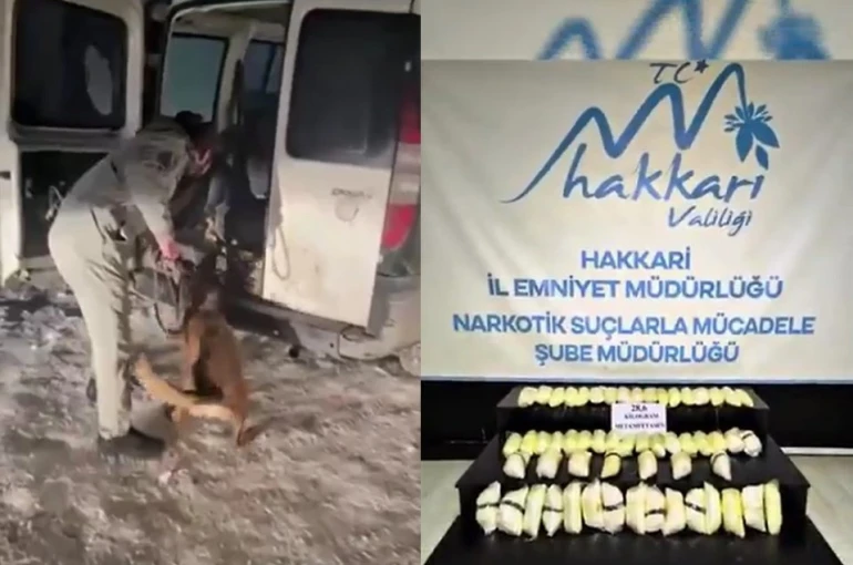 Hakkari’de 28 kilo 600 gram gelen metamfetamin ele geçirildi