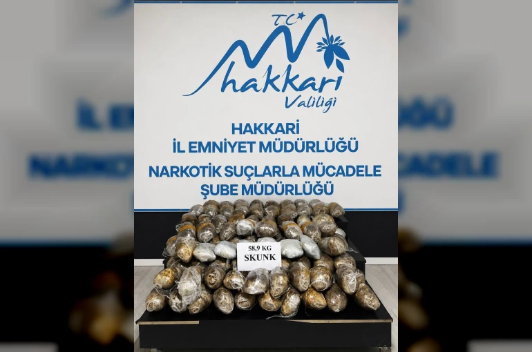 Hakkari’de 58 kilo 900 gram uyuşturucu ele geçirildi