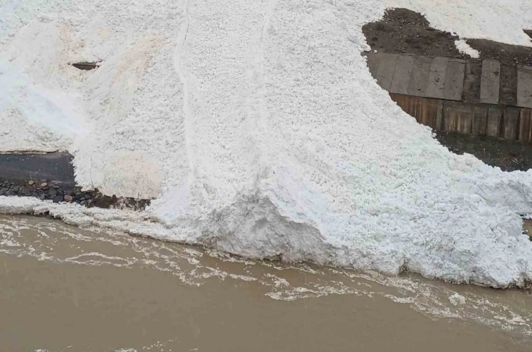 Hakkâri’de çığ: Zap Suyu’nun önünü kesti