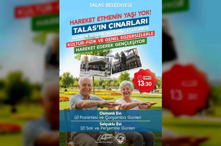 Hareketin yaşı yok: Talas’ın çınarları egzersiz yapacak