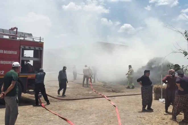 Hassa’da samanlık yangını