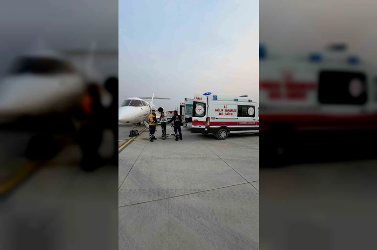 Hava ambulansı 6 günlük bebek için havalandı