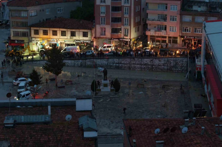 Havza sele teslim: İlçe havadan görüntülendi