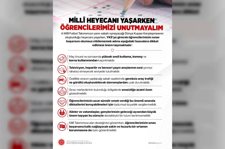 İletişim Başkanlığı’ndan YKS öncesi milli maçı uyarısı