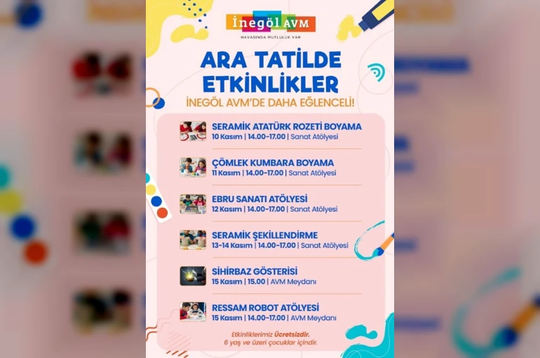 İnegöl AVM, Kasım ayı etkinlik programını duyurdu