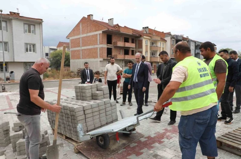 İnegöl’de 43 araçlık otopark yapımında sona gelindi