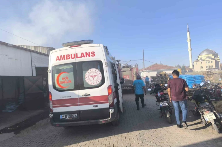 İş yerinde tüp patlaması sonrası yangın çıktı
