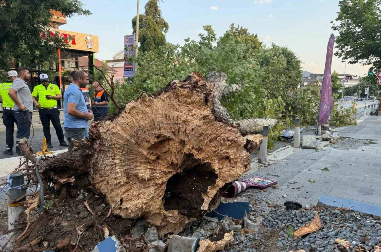 İstanbul’da kısa süreli etkili olan fırtına hasara yol açtı