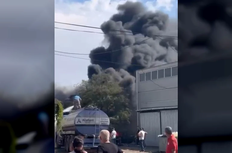 İzmir’de lastik tamircisinde yangın kontrol altında
