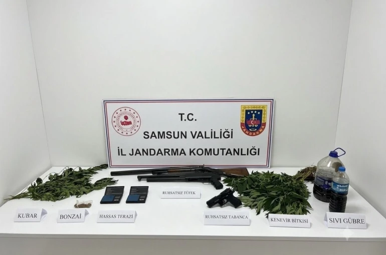 Jandarma uyuşturucu, silah ve kenevir ele geçirildi